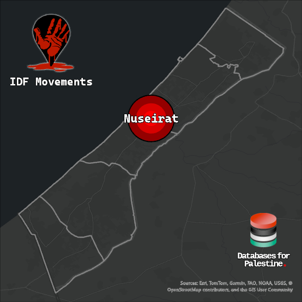 Map showing Nuseirat's location inside Gaza